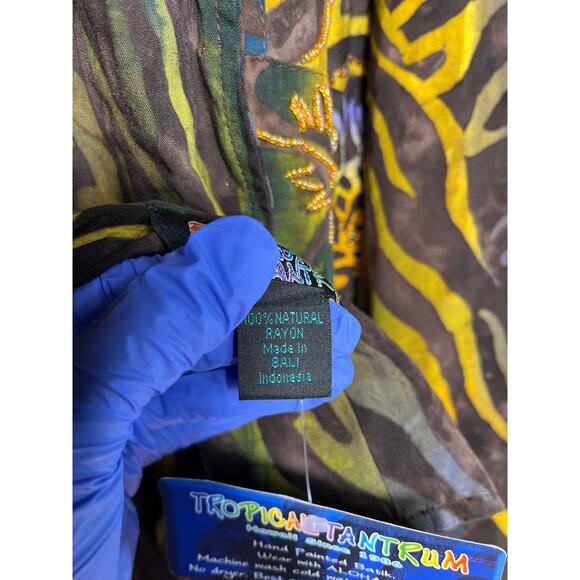 Women’s tropical tantrum one size hand painted batik jacket reversible NWT - Picture 5 of 7